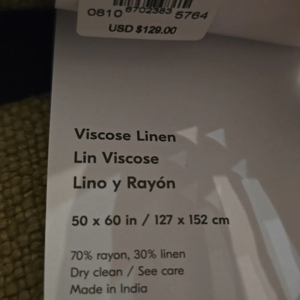 ❤️BUY 2 GET 1 FREE  West Elm Luxurious Tan Bedding Viscose Linen Throw, Natural